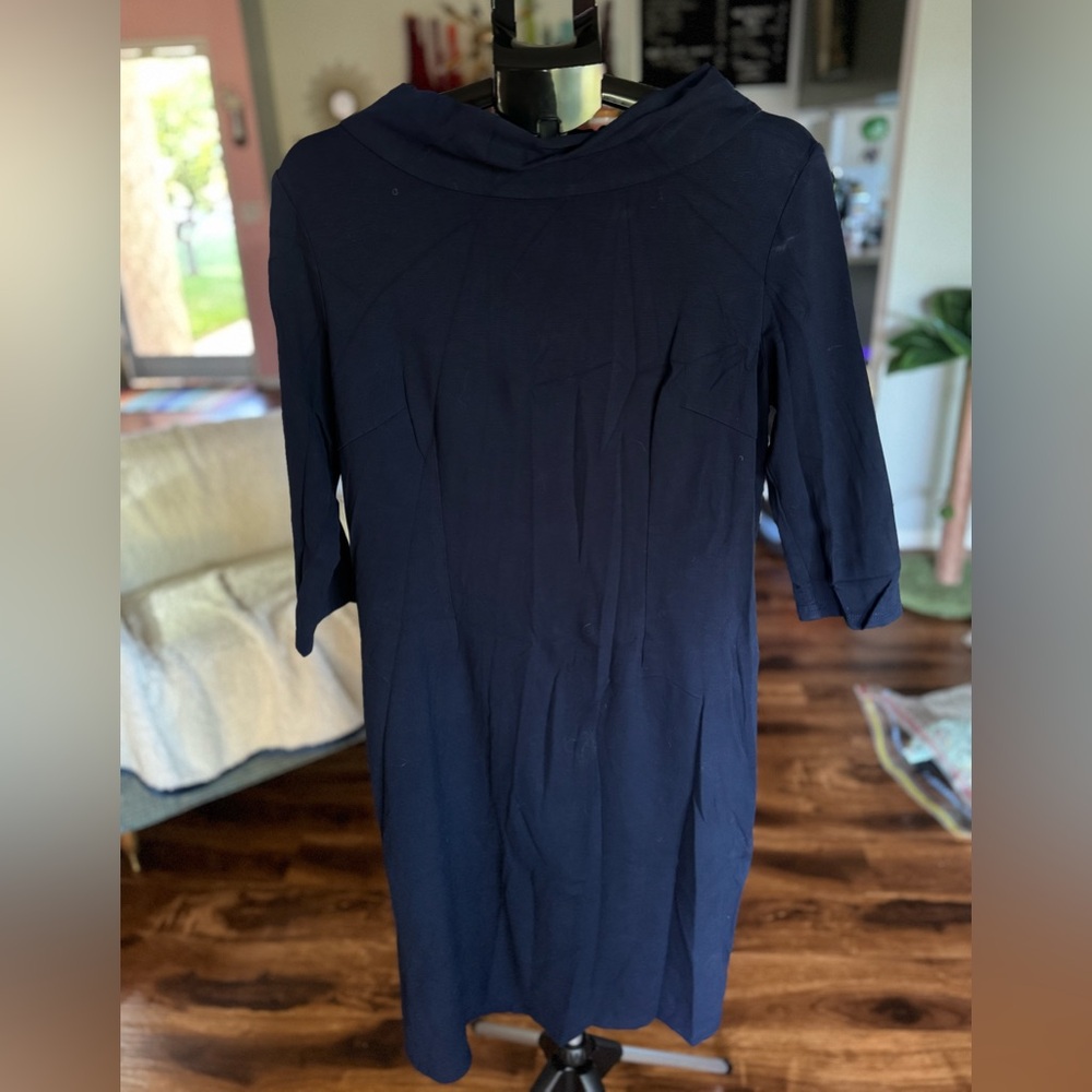 Laura Byrnes 2014 Navy Blue turtle wiggle dress - XL